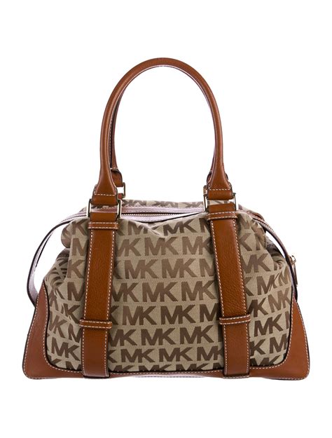 michael kors shopper monogram|michael kors canvas shoulder bag.